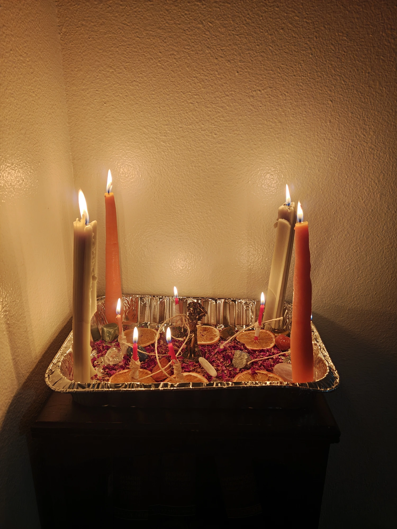 Candlelit ritual altar by Diana